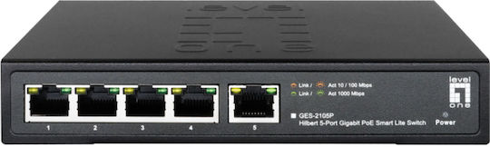 Level One GES-2105P Hilbert Managed L2 PoE+ Switch με 5 Θύρες Gigabit (1Gbps) Ethernet