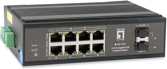 Level One Unmanaged L2 PoE+ Switch with 10 Gigabit (1Gbps) Ethernet Ports