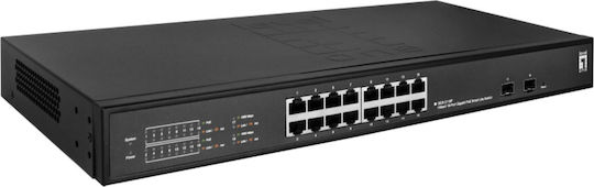 Level One GES-2118P L2 PoE+ Switch με 16 Θύρες Gigabit (1Gbps) Ethernet και 2 SFP Θύρες