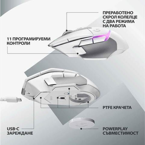 Logitech G502 X Plus Wireless RGB Gaming Mouse 25600 DPI White
