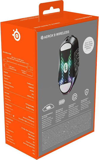 SteelSeries Aerox 9 Wireless RGB Gaming Mouse 18000 DPI Black