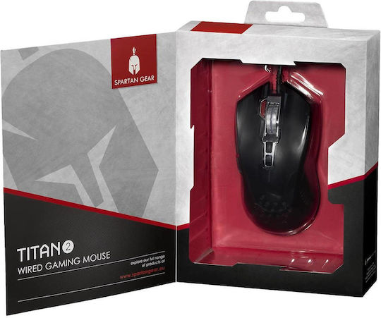 Spartan Gear Titan 2 Gaming Gaming Maus 7200 DPI Schwarz