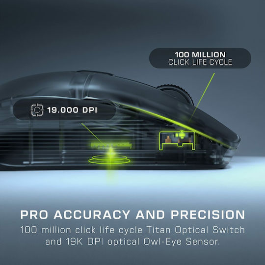 Roccat Kone XP Air Ασύρματο RGB Gaming Ποντίκι 19000 DPI Μαύρο
