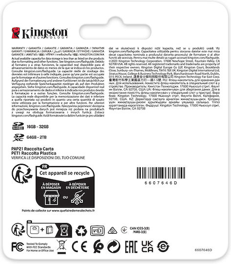 Kingston Canvas React Plus V60 SDXC 128GB Class 10 U3 V60 UHS-II