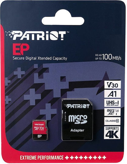 Patriot EP Series microSDXC 512GB U3 V30 A1 UHS-I 90MB/s with Adapter