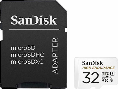 Sandisk High Endurance microSDHC 32GB Klasse 10 U3 V30 UHS-I mit Adapter