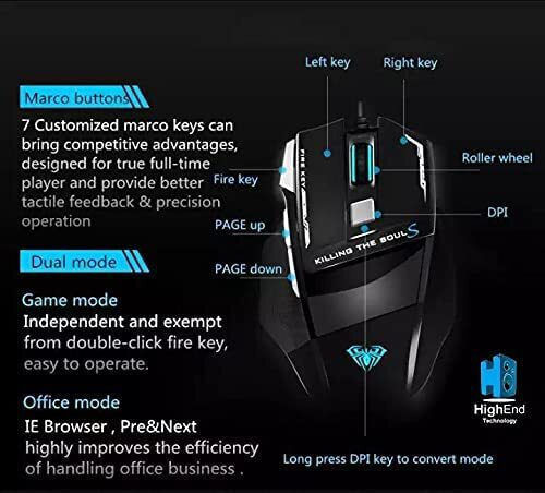 Aula Killing The Soul S12 RGB Gaming Mouse 3500 DPI Black