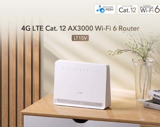 Cudy LT15V Ασύρματο 4G Router Wi‑Fi 6 με 4 Θύρες Gigabit