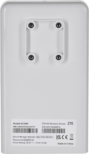 ZTE MC889+T3000 Ασύρματο 5G Router Wi‑Fi 6 με 3 Θύρες Gigabit