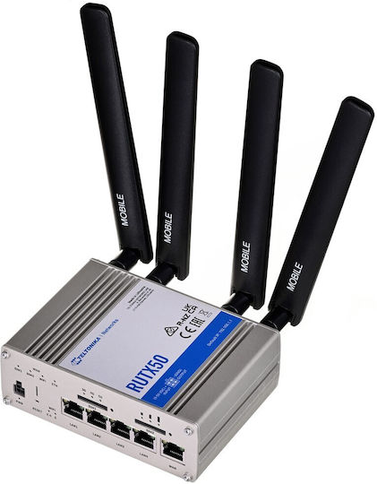 Teltonika RUTX50 Ασύρματο 5G Router Wi‑Fi 5 με 4 Θύρες Gigabit