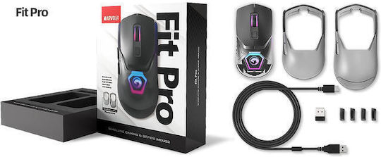 Marvo Fit Pro Ασύρματο RGB Gaming Ποντίκι 19000 DPI Μαύρο