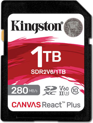 Kingston Canvas React Plus V60 SDXC 1TB Klasse 10 U3 V60 UHS-II