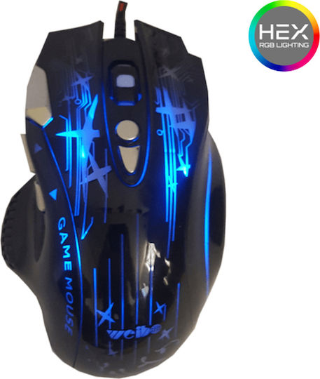 Weibo WB912 RGB Gaming Ποντίκι Μαύρο