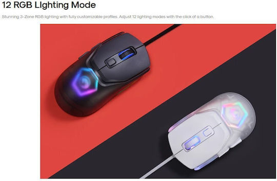 Marvo Fit Lite RGB Gaming Gaming Maus 12000 DPI Schwarz