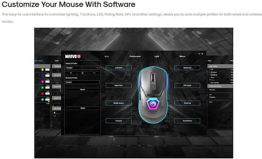 Marvo Fit Lite RGB Gaming Gaming Maus 12000 DPI Schwarz