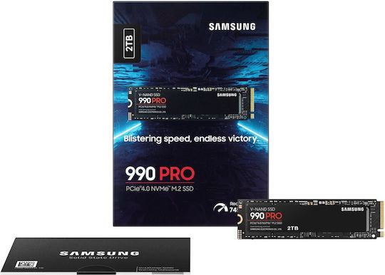 Samsung 990 PRO SSD 2TB τύπου M.2 με σύνδεση PCI Express 4.0 (PS5 Compatible) MZ-V9P2T0BW