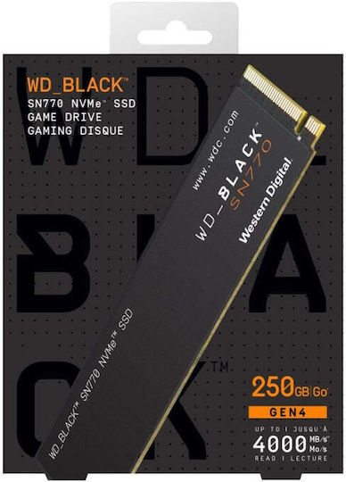 Western Digital Black SN770 SSD 250GB M.2 NVMe PCI Express 4.0 WDS250G3X0E
