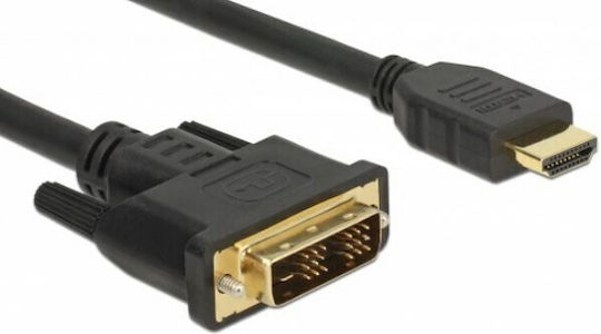 DeLock 1m DVI-D male to HDMI male Cable Black (85582)