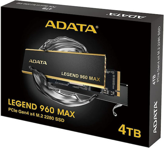 Adata Legend 960 MAX SSD 4TB τύπου M.2 με σύνδεση PCI Express 4.0 και Ψύκτρα ALEG-960M-4TCS