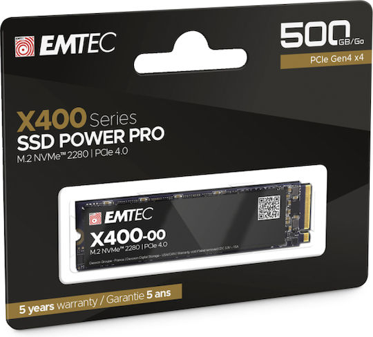 Emtec X400 Power Pro SSD 500GB τύπου M.2 με σύνδεση PCI Express 4.0 ECSSD500GX400