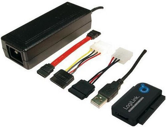 LogiLink AU0006D USB 2.0 to IDE & SATA Adapter with OTB Black