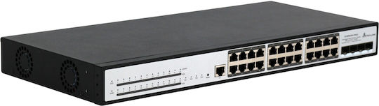 Extralink Chiron Pro Управление на L3 PoE+ Switch с 24 Портове Ethernet и 4 SFP Портове