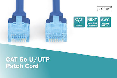 Digitus U/UTP Cat.5e Ethernet Network Cable 0.5m Blue 1pcs