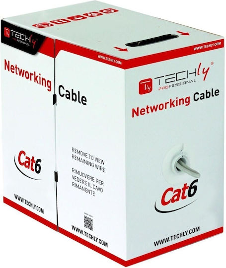 Techly F/UTP Cat.6 (Gigabit) Καλώδιο Δικτύου Ethernet χωρίς ακροδέκτες 305m Γκρι