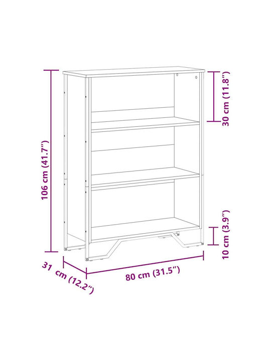 Coffee Bookcase 80x31x106 cm