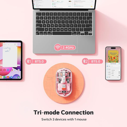 Meetion MT-BTM005 Wireless Bluetooth Mouse Pink