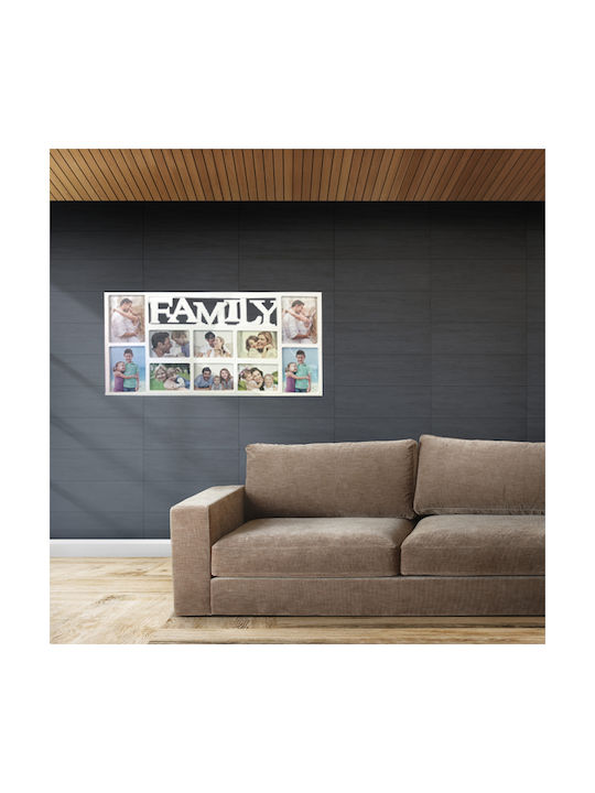 TnS Multi Wall-Mounted Picture Frame 10 Photos Plastic With White Frame