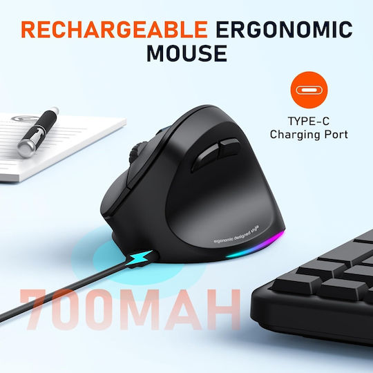 Meetion MT-BTM010R Wireless Ergonomic Mouse Negru