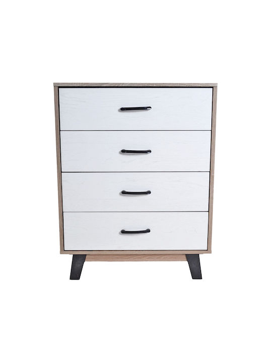 Wooden Chest of Drawers with 4 Drawers 80x40x93cm