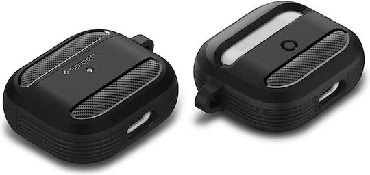 Spigen Rugged Armor Case Silicone with Hook Matte Black for Apple AirPods 3