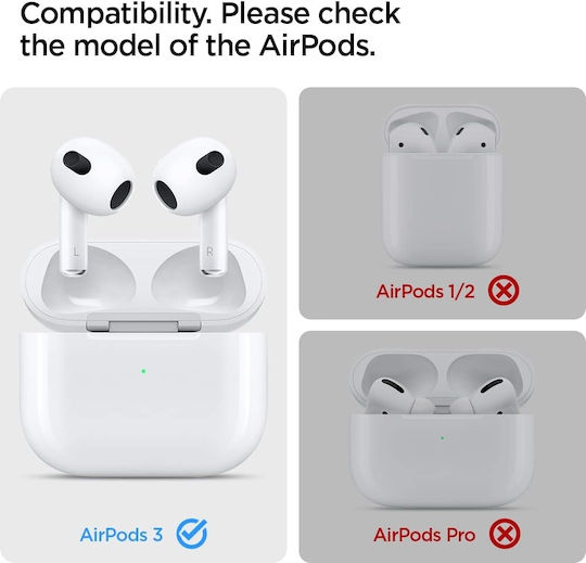 Spigen Rugged Armor Case Silicone with Hook Matte Black for Apple AirPods 3