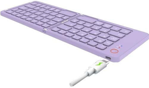 Meetion MT-BTK001 Ασύρματο Bluetooth Πληκτρολόγιο Αγγλικό US Μωβ