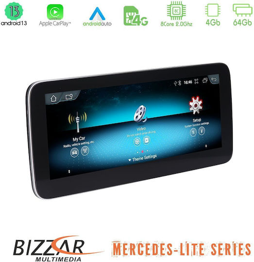 Bizzar Ηχοσύστημα Αυτοκινήτου για Mercedes-Benz E Class Mazda E series 2022-2023 (Bluetooth/USB/AUX/WiFi/GPS/Apple-Carplay/Android-Auto/CD) με Οθόνη Αφής 10.25"