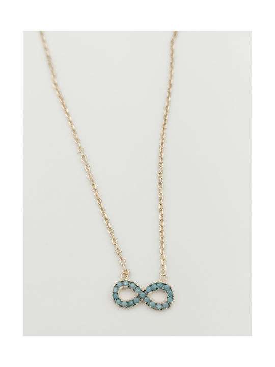 Necklace Infinity from Pink Gold Plated Silver