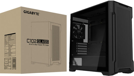 Gigabyte C102 GLASS Midi Tower Κουτί Υπολογιστή Black