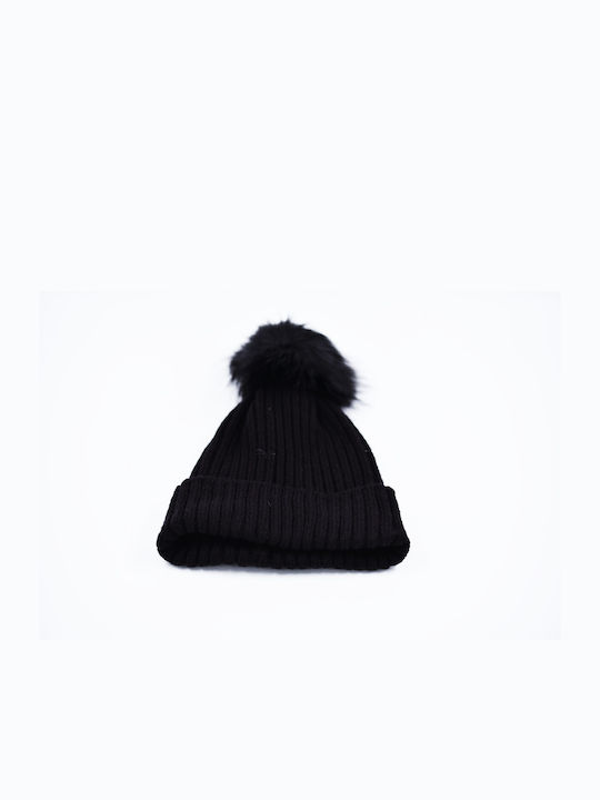 Verde Pom Pom Beanie Beanie in Black color