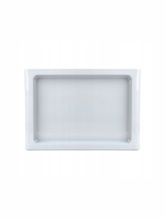 Kadax Plastic Rectangular Serving Tray with Handles in Gray Color 40x28cm 32994 1pcs