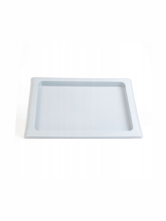 Kadax Plastic Rectangular Serving Tray with Handles in Gray Color 40x28cm 32994 1pcs