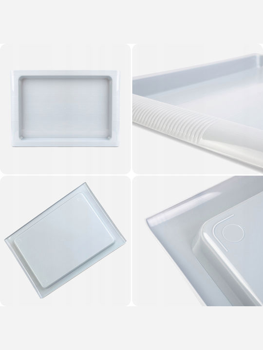Kadax Plastic Rectangular Serving Tray with Handles in Gray Color 40x28cm 32994 1pcs