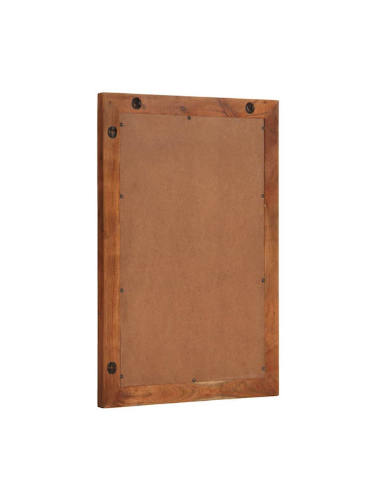vidaXL Oglindă de Baie din Lemn Masiv 50x70cm Multicolor
