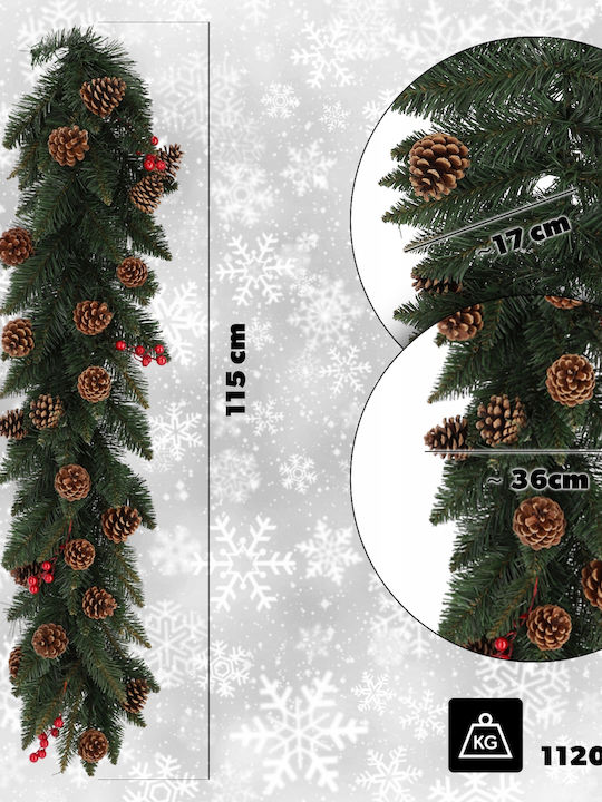 Kadax Christmas Garland 115 Cm Dense Pinecones