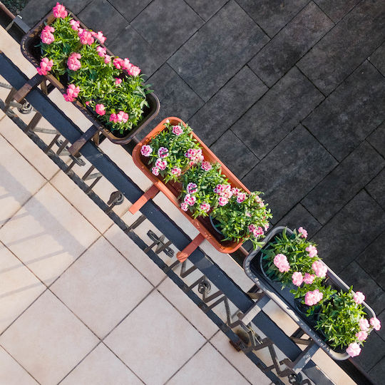 Kadax Balcony Box Planter 80cm Handles Base Balcony Railing