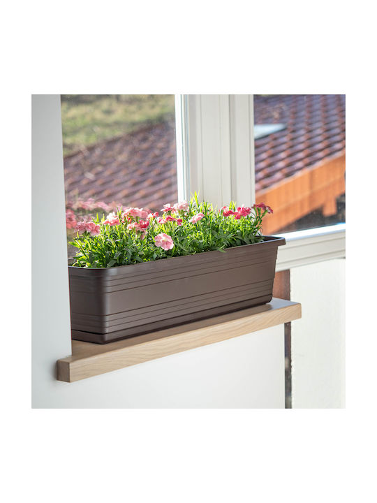 Kadax Balcony Planter Box Flower Pot 80cm + Saucer Mocha