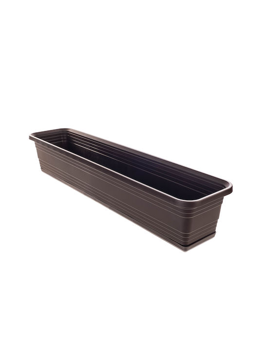 Kadax Balcony Planter Box Flower Pot 80cm + Saucer Mocha