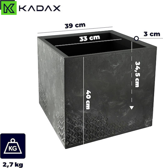Саксия за цветя Kadax висока 40см градинска кутия на колела Еко