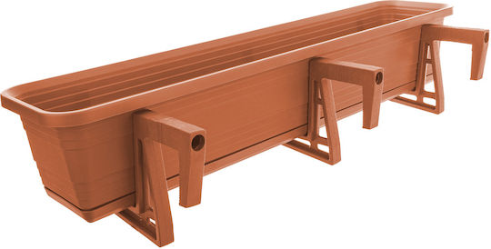 Kadax Balcony Box Planter 80cm Handles Base Balcony Railing